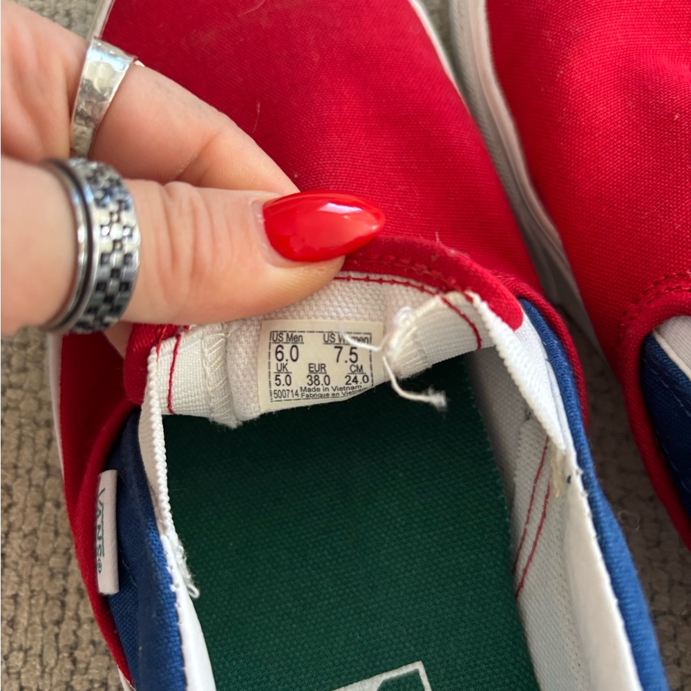 Red, yellow and blue Vans slip-on! - Picture 3 of 3